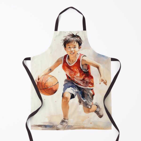 Item preview, Playground Prodigy - An Asian Boy Playing Basketball - Asian Art - Watercolor Art designed and sold by CastleBySea.