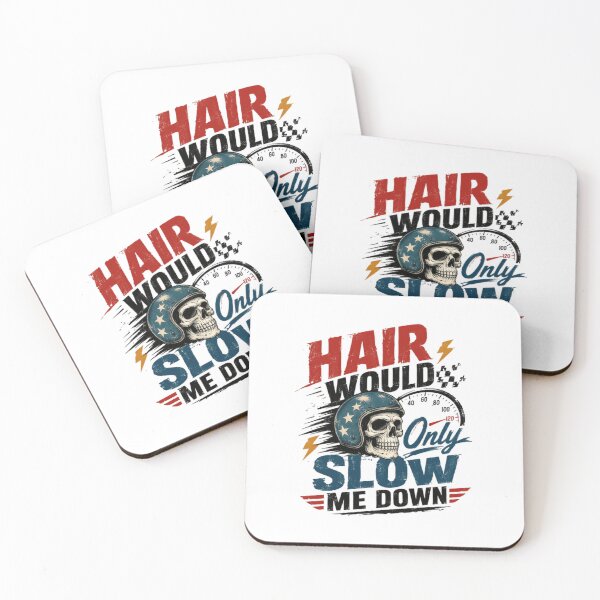 Item preview, Hair Would Only Slow Me Down Motorcycle Biker Speed Rider designed and sold by RetroMini2026.