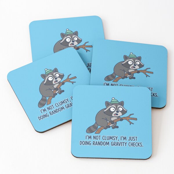 Item preview, Funny Raccoon Doing Random Gravity Checks designed and sold by Owcomm.