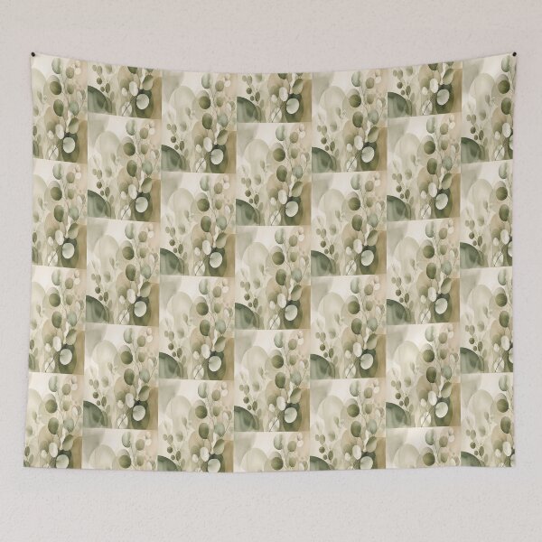Item preview, Modern Sage Green Flowing Abstract Eucalyptus Botanical Art designed and sold by Gameshalah's Designs Hub.