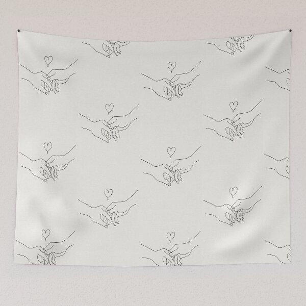 Item preview, Romantic Minimalist Holding Hands Continuous Line Drawing designed and sold by Gameshalah's Designs Hub.