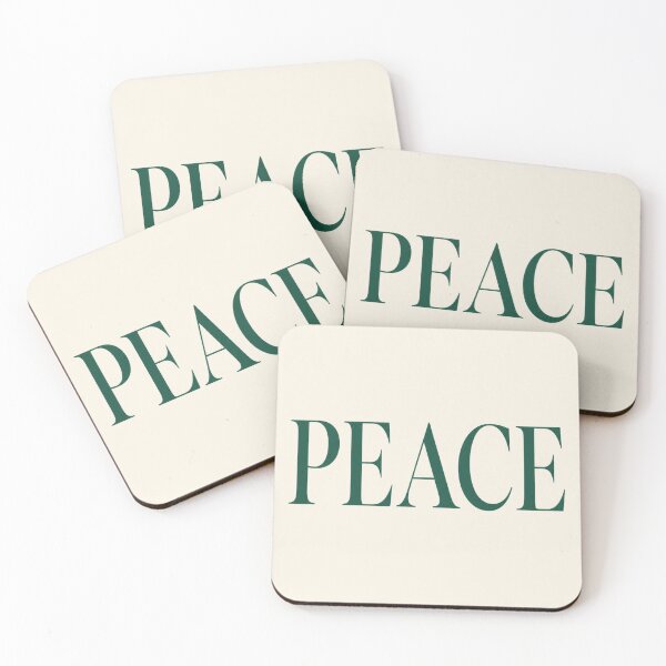 Item preview, Bold Dark Emerald Green PEACE Minimalist Serif Typography Art designed and sold by Gameshalah's Designs Hub.