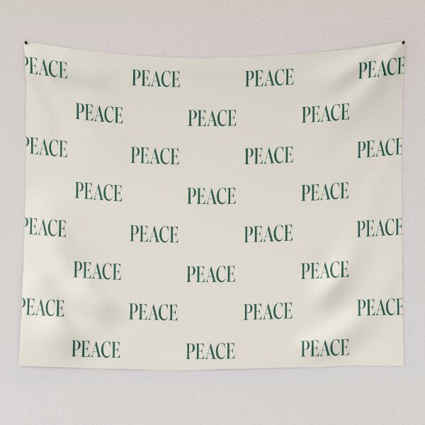 Item preview, Bold Dark Emerald Green PEACE Minimalist Serif Typography Art designed and sold by Gameshalah's Designs Hub.