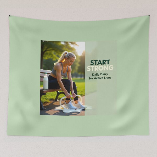 Item preview, Start Strong Morning Fitness Poster: Fluid Milk Routine Routine Canvas designed and sold by Creative-RE.
