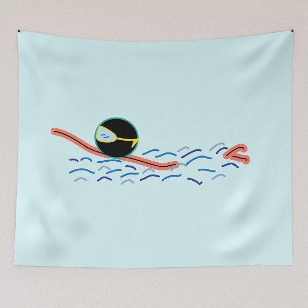 Item preview, Swimming stickman designed and sold by fluffyfamcraft.