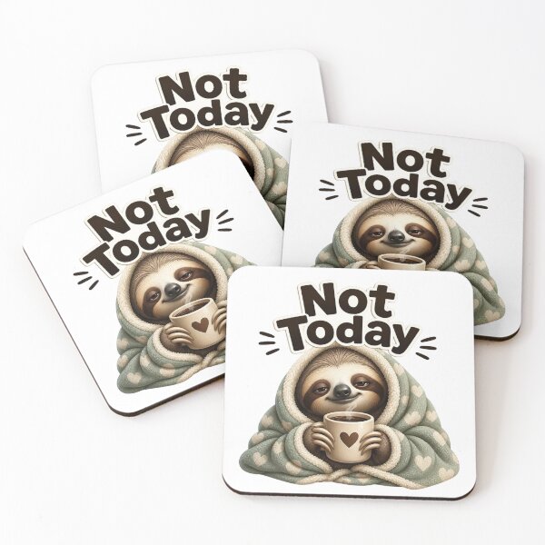 Item preview, Not Today Lazy Sloth Coffee Humor Shirt designed and sold by redblink store.