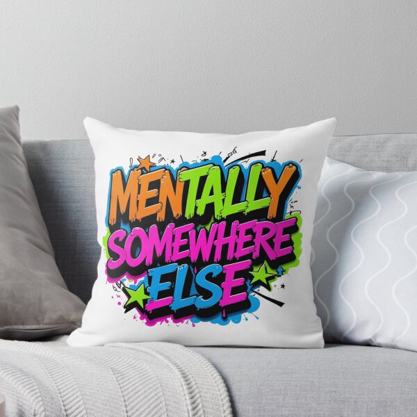Item preview, Mentally Somewhere Else. Funny Introvert Quote Typography. Colorful Gen Z Meme Aesthetic Gift designed and sold by Aarvya Fashion Club ( A.F.C ).