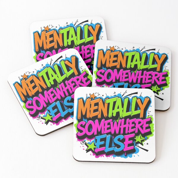 Item preview, Mentally Somewhere Else. Funny Introvert Quote Typography.  Colorful Gen Z Meme Aesthetic Gift designed and sold by Aarvya Fashion Club ( A.F.C ).