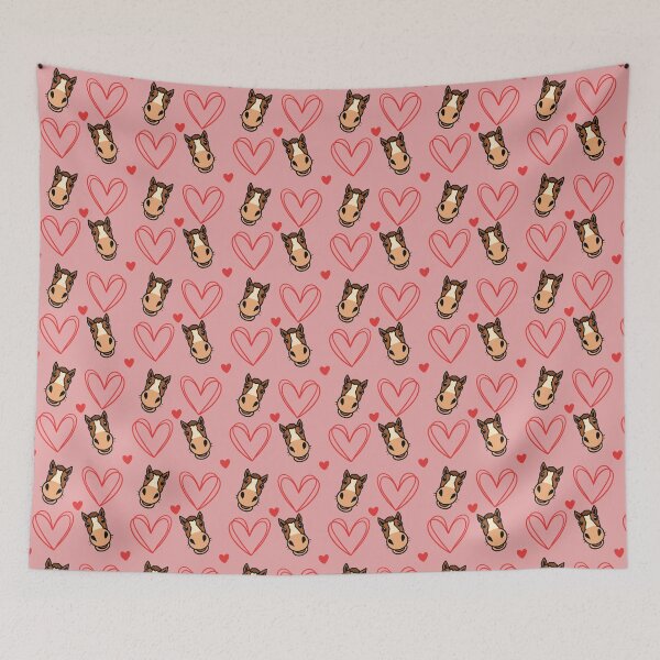 Item preview, Horse Hearts Pink Pattern designed and sold by CI Creative Design LLC.