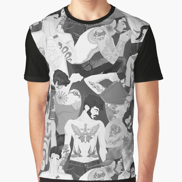 Guys With Tattoos T Shirts Redbubble - abs tattoo roblox t shirt