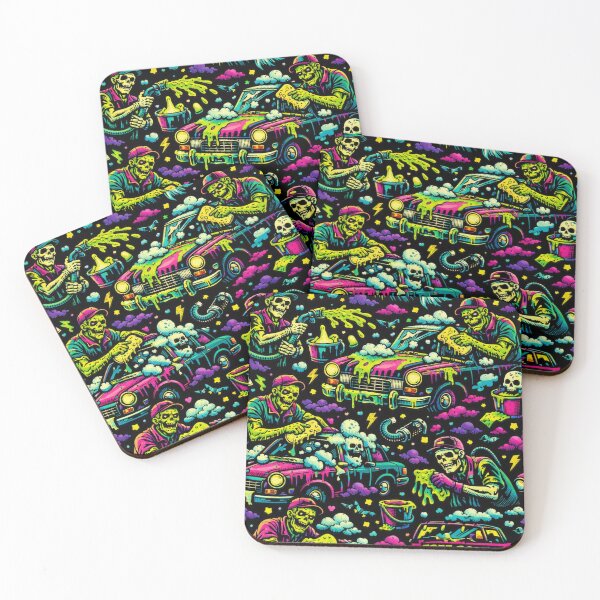 Item preview, Haunted Car Wash – Neon Undead Slime‑Wash Pattern designed and sold by Shadowframe Studios.