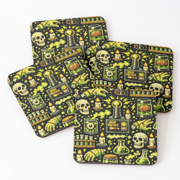 Item preview, Haunted Laboratory – Campy Retro Horror Pattern designed and sold by Shadowframe Studios.