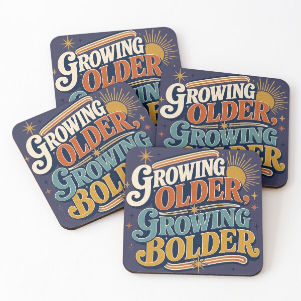 Item preview, Growing Older Growing Bolder Retro Quote | Positive Aging Women Over 40 Design designed and sold by Soft Strength Studio.