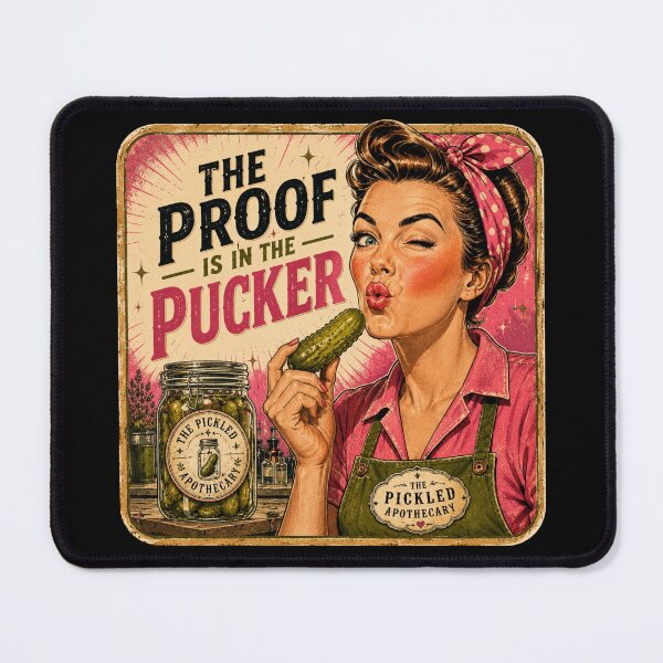 Item preview, The Proof is in the Pucker | Funny Retro Pickle Sticker designed and sold by Imagine Ink Design Studio.