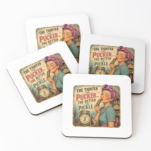 Item preview, The Tighter the Pucker, The Better the Pickle |   Funny Retro Pickle Sticker designed and sold by Imagine Ink Design Studio.