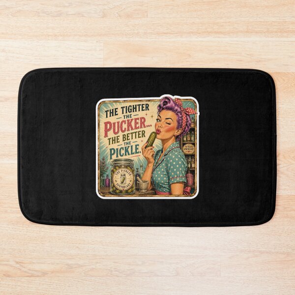 Item preview, The Tighter the Pucker, The Better the Pickle |   Funny Retro Pickle Sticker designed and sold by Imagine Ink Design Studio.