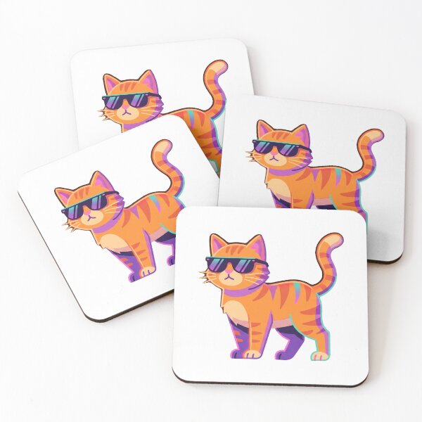 Item preview, Cool Orange Tabby Cat Sunglasses Vaporwave designed and sold by pattman.