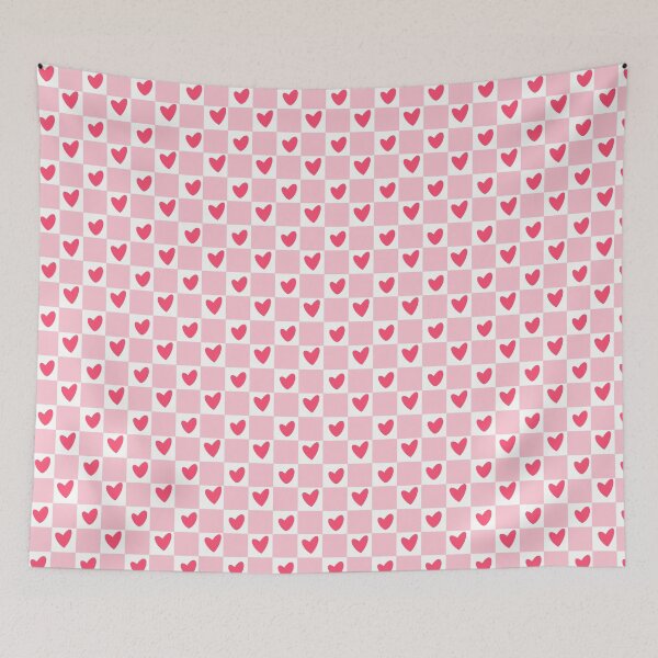 Item preview, Pink Heart Checked Pattern designed and sold by RebelCatStudios(RCS).