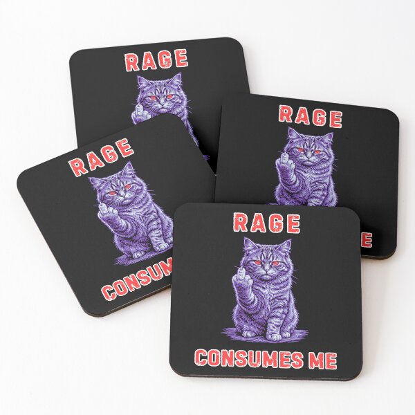 Item preview, Rage Consumes Me Middle Finger Cat designed and sold by WoodburyLake.