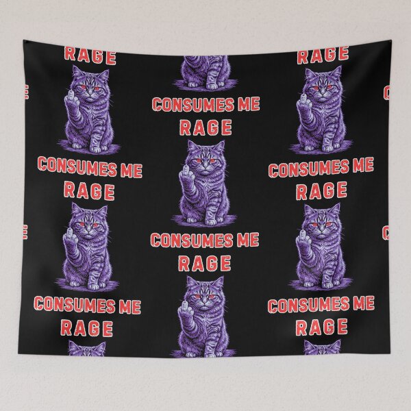 Item preview, Rage Consumes Me Middle Finger Cat designed and sold by WoodburyLake.