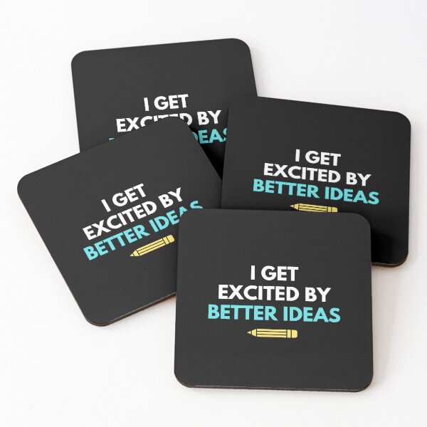 Item preview, I Get Excited by Better Ideas | Clever Minimal Typography T-Shirt designed and sold by TongTang.