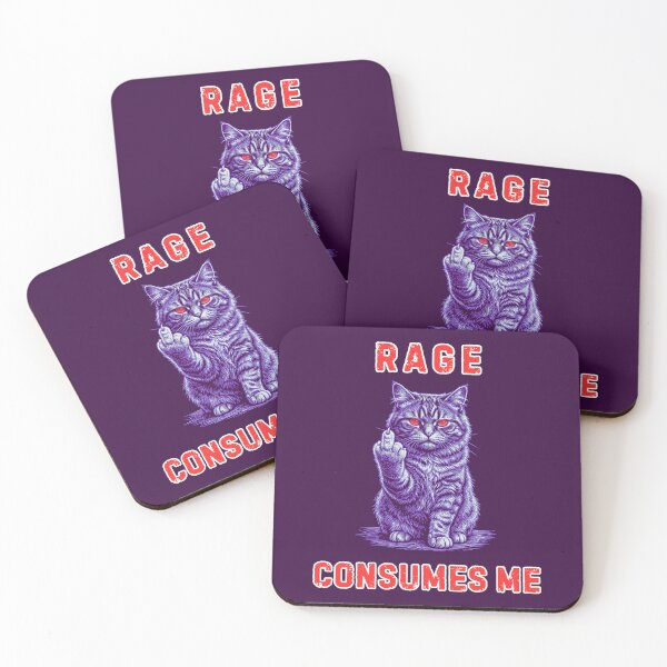 Item preview, Rage Consumes Me Middle Finger Cat designed and sold by WoodburyLake.