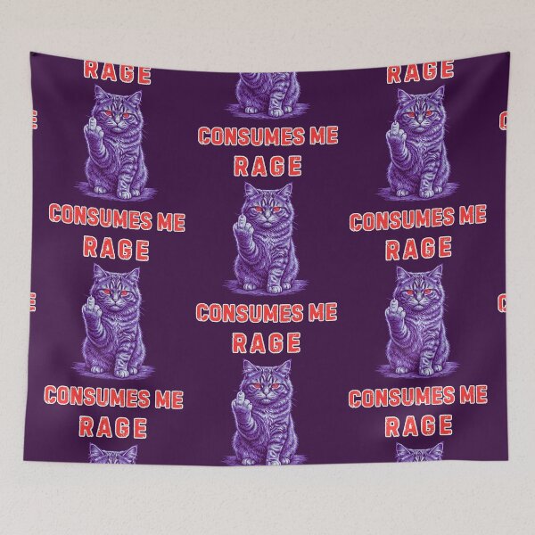 Item preview, Rage Consumes Me Middle Finger Cat designed and sold by WoodburyLake.