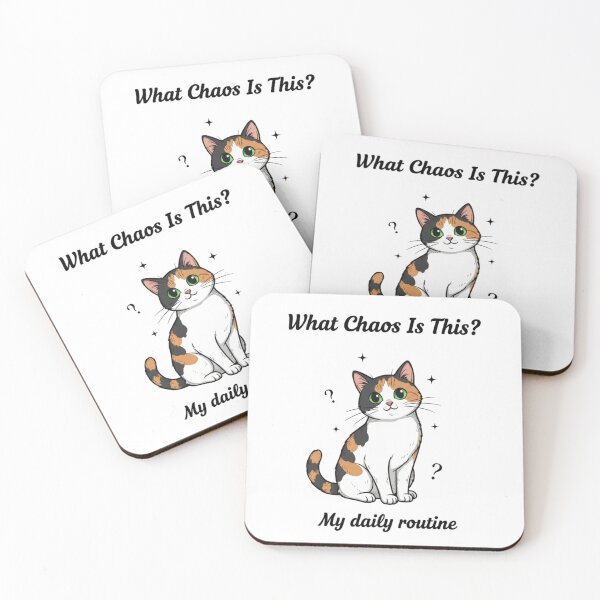 Item preview, What Chaos Is This? My Daily Routine - Confused Calico Cat designed and sold by OlgaLuna_Designs.