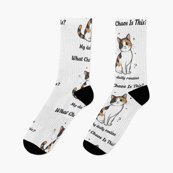 Item preview, What Chaos Is This? My Daily Routine - Confused Calico Cat designed and sold by OlgaLuna_Designs.