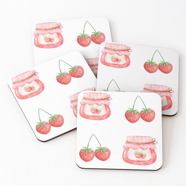 Item preview, Cute Strawberry Sticker Pack | Kawaii Fruit Stickers | Sweet Coquette Aesthetic Decor designed and sold by InfiniteSticker.