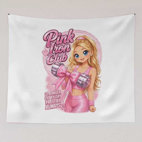 Item preview, Pink Iron Club Anime Gym Girl Cute Fitness Kawaii Workout Design designed and sold by Digistore1221.