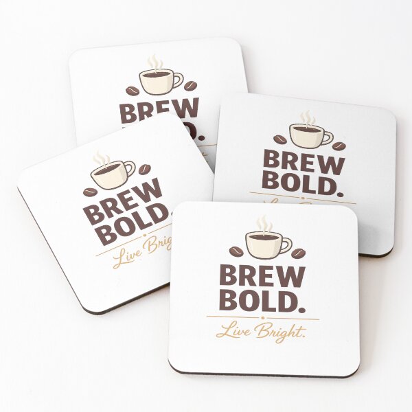 Item preview, Brew Bold Live Bright Coffee Lover Minimalist Typography Design designed and sold by BurnekSupreme.