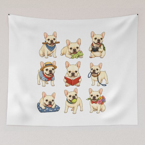 Item preview, Cute French Bulldog Activity Mascot Grid designed and sold by ElcastDesigns.
