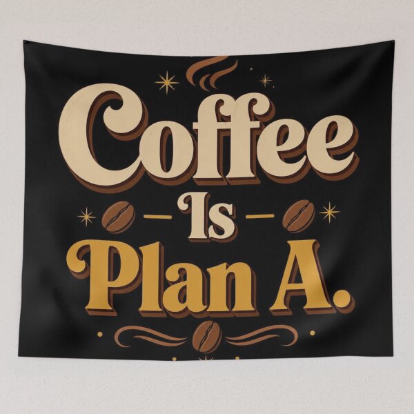 Item preview, Coffee Is Plan A. | Funny Retro Coffee Typography Design designed and sold by Irene Catchmind.