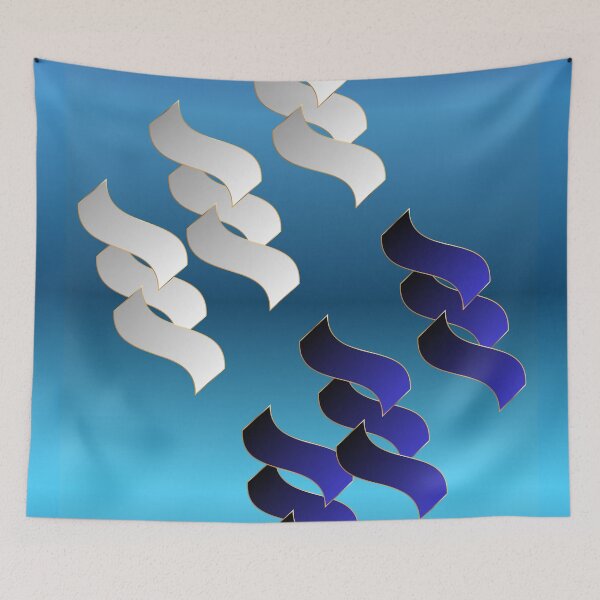 Item preview, Azure Passage – Aqua Blue Sapphire and Silver Geometric Abstract designed and sold by Dee Tirang.