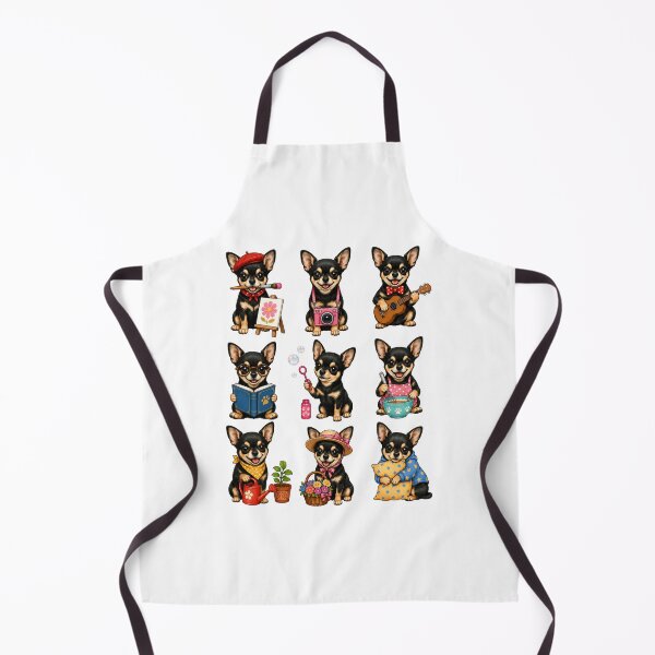 Item preview, Cute Black And Tan Chihuahua Activity Mascot Grid designed and sold by ElcastDesigns.