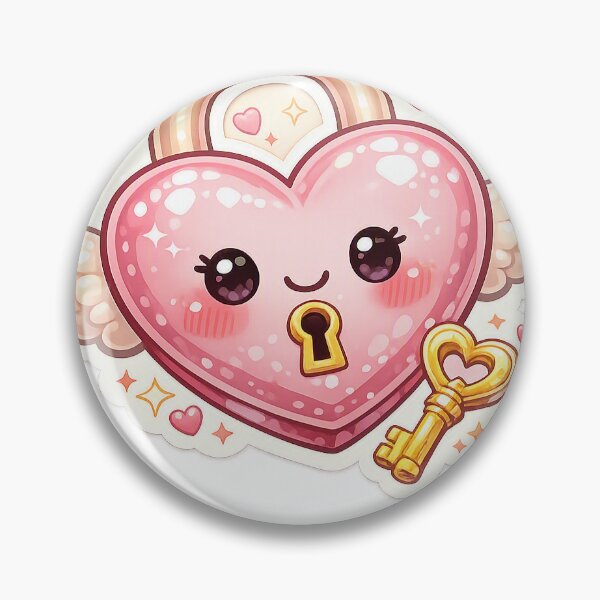 Item preview, Flying Heart Lock Sticker Kawaii Romantic Aesthetic for Couples & Soft Girl Lovers designed and sold by CutePrintCorner.