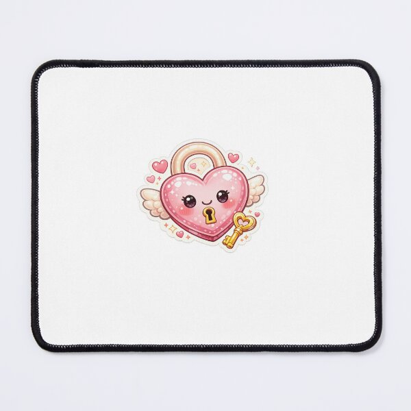 Item preview, Flying Heart Lock Sticker Kawaii Romantic Aesthetic for Couples & Soft Girl Lovers designed and sold by CutePrintCorner.