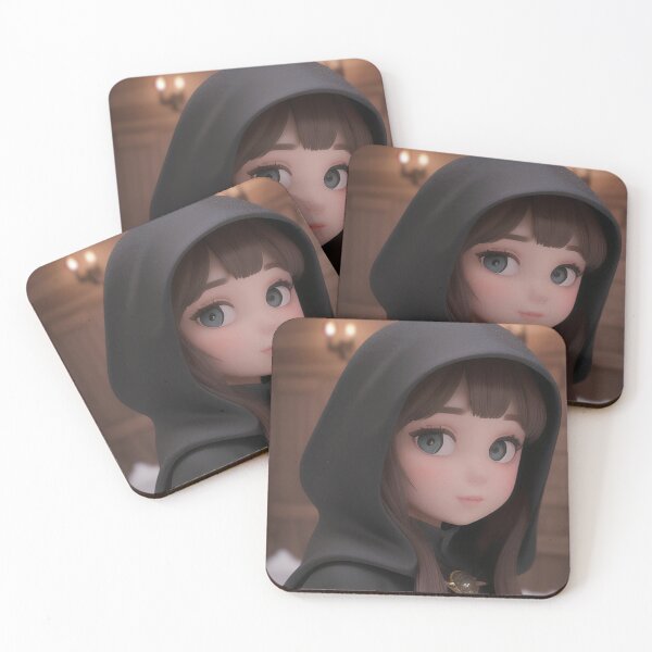 Item preview, Mysterious Hooded Girl Winter Portrait designed and sold by MoonGlyphSilence.