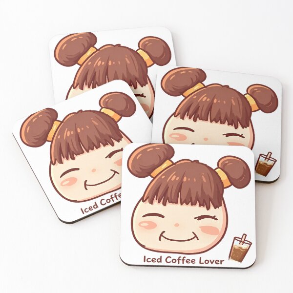 Item preview, Cute Chibi Winking Girl — Iced Coffee Lover Art  designed and sold by Bondingbonding.