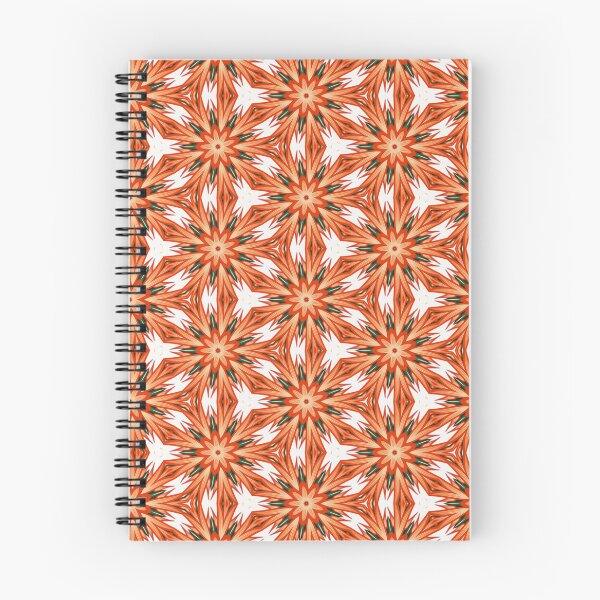 Item preview, Retro Tangerine Dahlia Pattern designed and sold by Shy Fractal Designs.