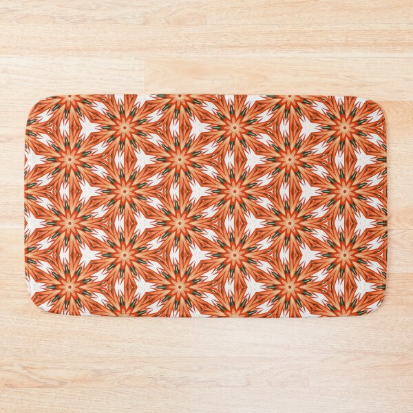Item preview, Retro Tangerine Dahlia Pattern designed and sold by Shy Fractal Designs.