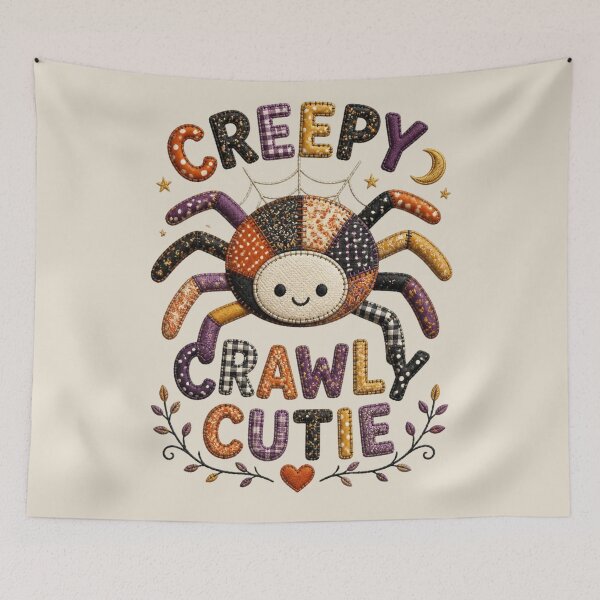 Item preview, Creepy Crawly Cutie Patchwork Spider Halloween Design designed and sold by Panom Suavichien.