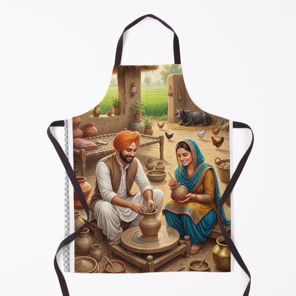 Item preview, Traditional Punjabi Potter Family Die-Cut Sticker - Rural Village Life Art designed and sold by Arts121.