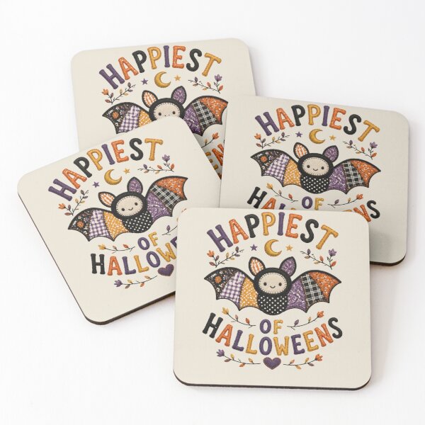 Item preview, Happiest Of Halloweens Cute Patchwork Bat Design designed and sold by Panom Suavichien.