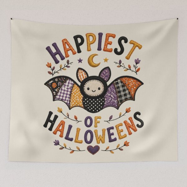 Item preview, Happiest Of Halloweens Cute Patchwork Bat Design designed and sold by Panom Suavichien.