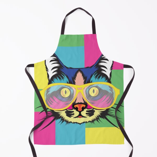 Item preview, Retro colorful cat with glasses designed and sold by The Retro Stop.