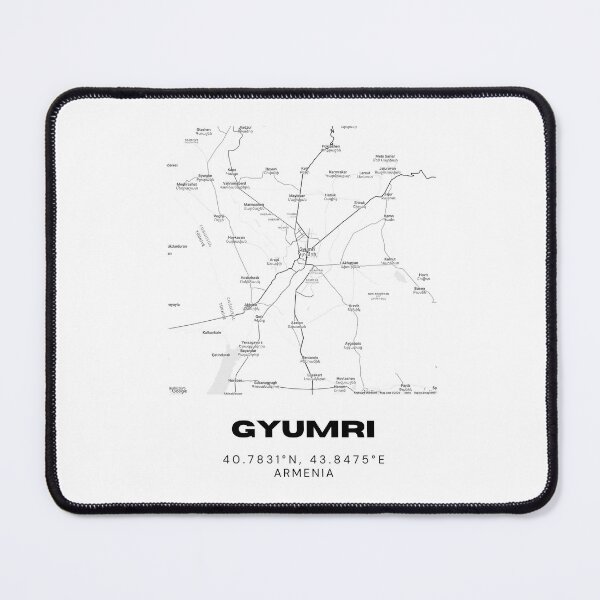 Item preview, Gyumri Armenia Minimalist City Map with Coordinates | Black and White Street Map Art Print designed and sold by RM-Journey.