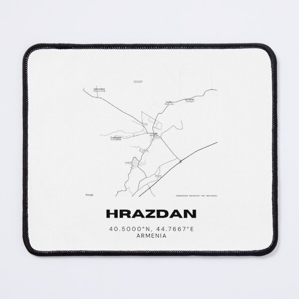 Item preview, Hrazdan Armenia Minimalist City Map with Coordinates | Black and White Street Map Art Print designed and sold by RM-Journey.