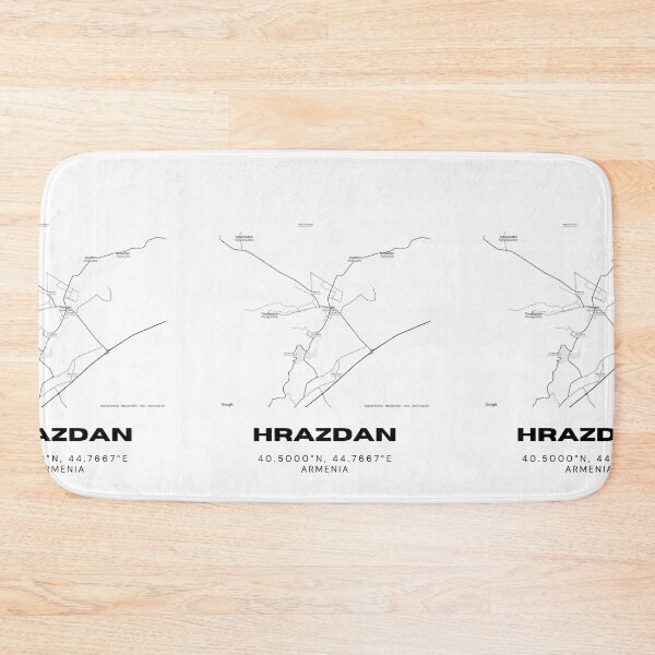 Item preview, Hrazdan Armenia Minimalist City Map with Coordinates | Black and White Street Map Art Print designed and sold by RM-Journey.